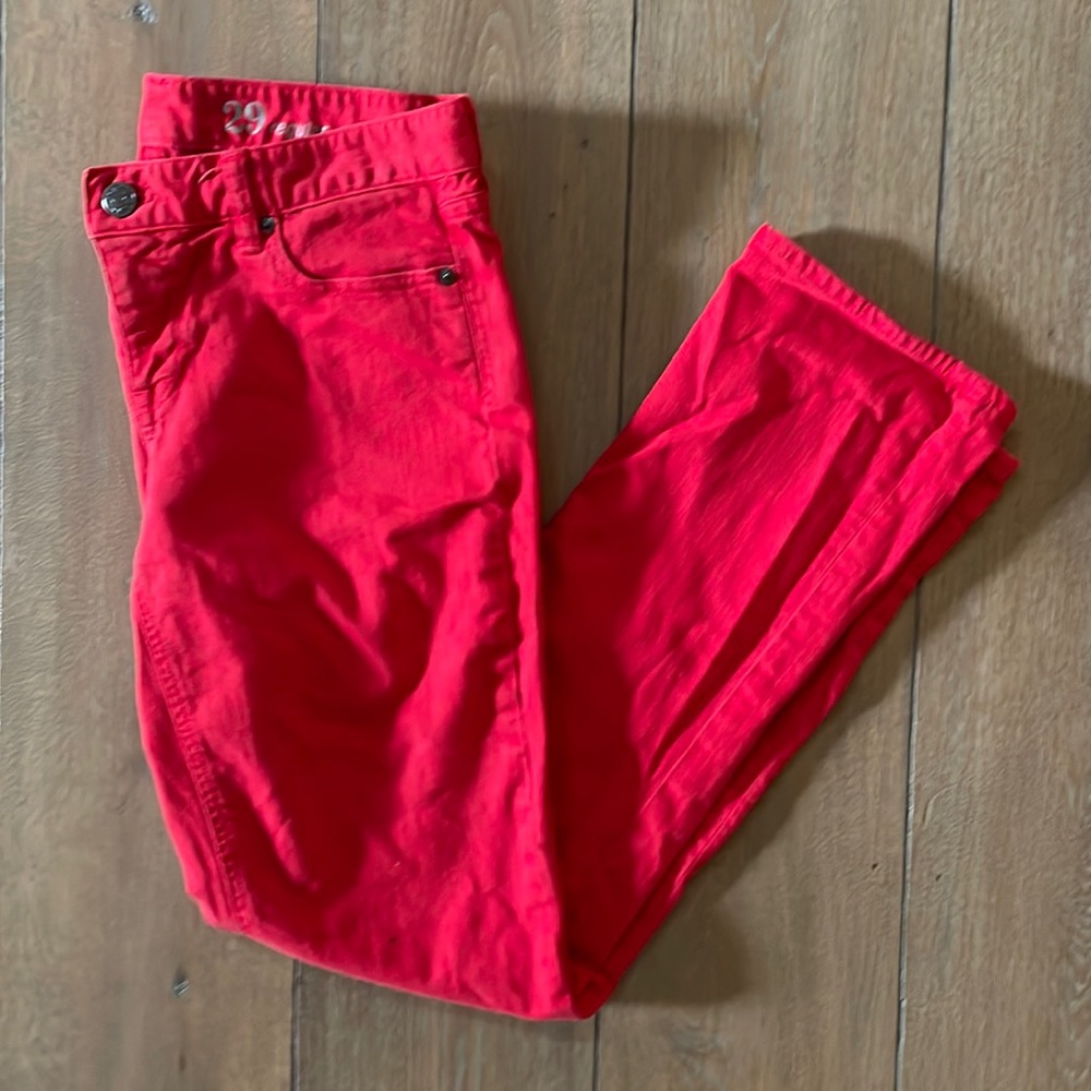 J Crew Matchstick Red Denim Jeans- size 29